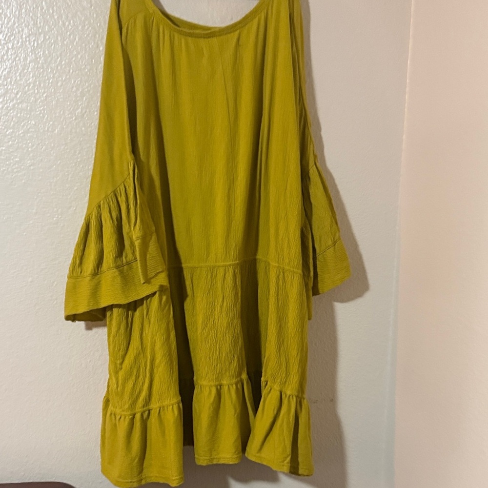 Fp beach el mar super oversized boxy fit mustard yellow Midi Dress Sz medium M - Picture 5 of 9